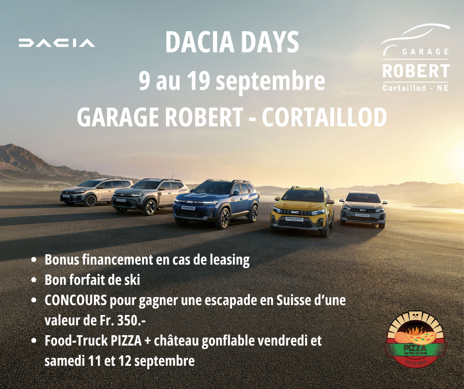 DACIA DAYS DU 9 AU 19 SEPTEMBRE